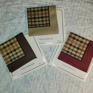 Hennessy COGNAC original Handkerchief 3pcs colors Wine,Beige,Brown Brandnew